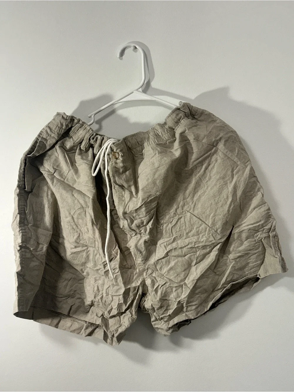 Men's Casual Drawstring Shorts in Light Taupe
